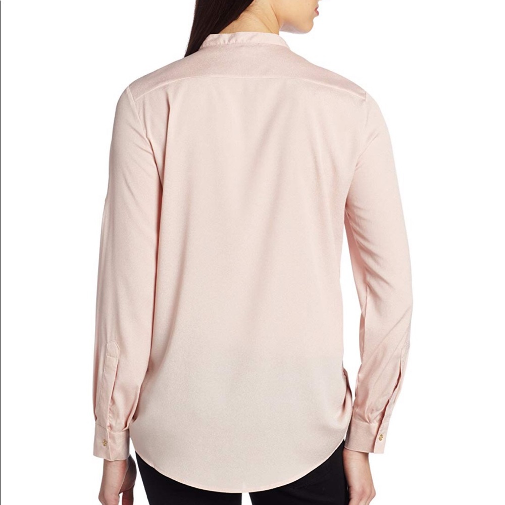 Calvin Klein Zipper Button-Front Blouse - Picture 3 of 5